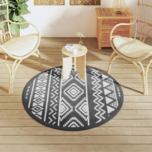 vidaXL Buitenkleed ARAKIL Ø120 cm polypropeen zwart