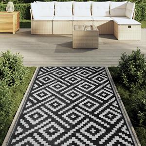 vidaXL Buitenkleed ARAKIL 120x180 cm PP wit en zwart