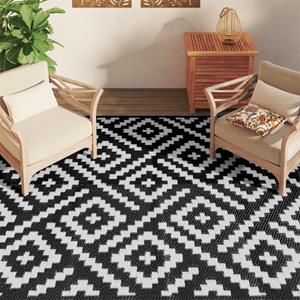 vidaXL Buitenkleed ARAKIL 190x290 cm PP wit en zwart