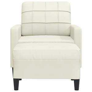 vidaXL Fauteuil met voetenbank 60 cm fluweel crèmekleurig