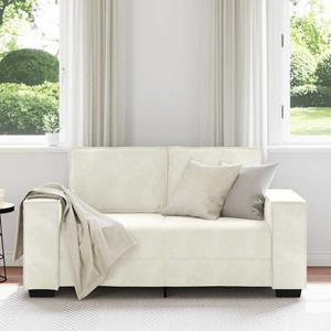 vidaXL Tweezitsbank 120 cm fluweel crèmekleurig