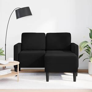 vidaXL 2-zitsbank met ligstoel L-vormig 125 cm fluweel zwart