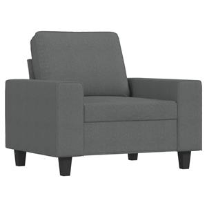 vidaXL Fauteuil met voetenbank 60 cm stof donkergrijs