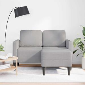 vidaXL 2-zitsbank met chaise L-vormige wolk 125 cm stof grijs