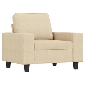 vidaXL Fauteuil met voetenbank 60 cm stof crèmekleurig