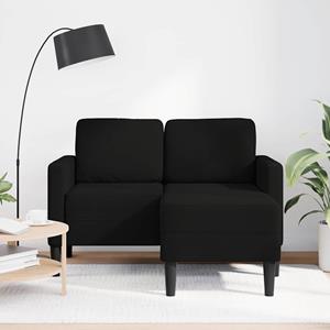 vidaXL 2-zitsbank met ligchaise L-vormig 125 cm stof zwart