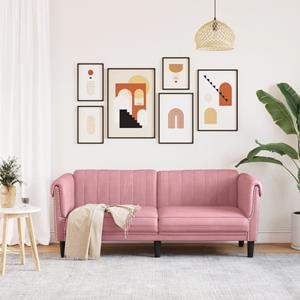 vidaXL 2-zitsbank fluweel roze