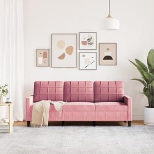 vidaXL Driezitsbank 180 cm fluweel roze
