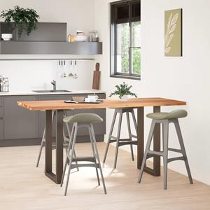 vidaXL Bartafel rechthoekig 200x80x92 cm massief eikenhout lichtbruin