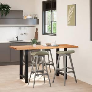 vidaXL Bartafel rechthoekig 180x80x92 cm massief eikenhout lichtbruin