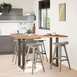 vidaXL Bartafel rechthoekig 180x80x112 cm massief eikenhout lichtbruin