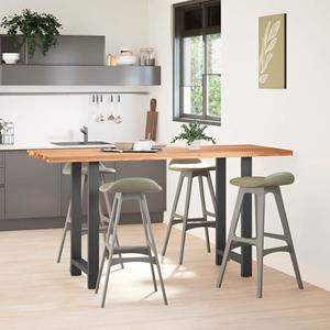 vidaXL Bartafel rechthoekig 200x80x102 cm massief eikenhout lichtbruin