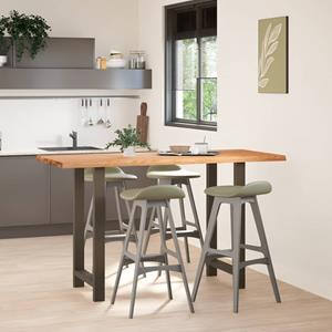 vidaXL Bartafel rechthoekig 180x80x112 cm massief eikenhout lichtbruin