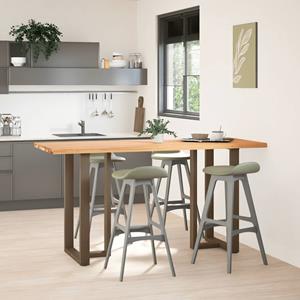 vidaXL Bartafel rechthoekig 200x80x92 cm massief eikenhout lichtbruin