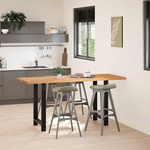 vidaXL Bartafel rechthoekig 200x80x92 cm massief eikenhout lichtbruin