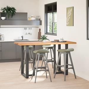 vidaXL Bartafel met natuurlijke rand 180x80x92 cm massief eikenhout