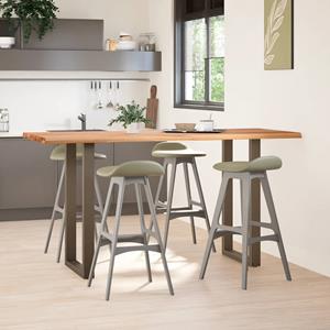 vidaXL Bartafel rechthoekig boomrand 200x80x102 cm massief eikenhout