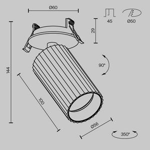Maytoni Calipso inbouwlamp, zwart, draaibaar, GU10