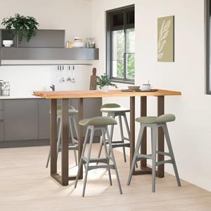 vidaXL Bartafel met natuurlijke rand 180x80x112 cm massief eikenhout