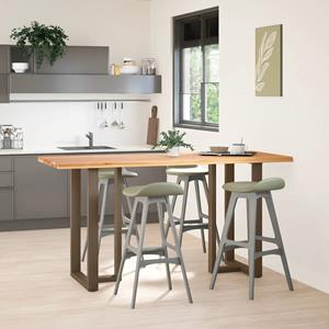 vidaXL Bartafel met natuurlijke rand 200x80x92 cm massief eikenhout