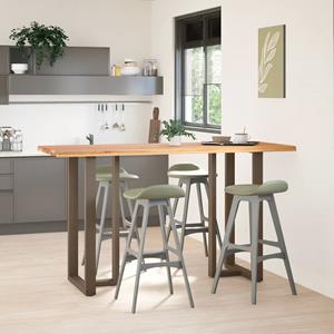 vidaXL Bartafel rechthoekig boomrand 200x80x102 cm massief eikenhout
