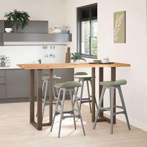 vidaXL Bartafel rechthoekig boomrand 200x80x112 cm massief eikenhout