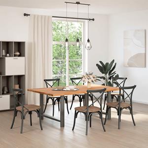 vidaXL Eettafel rechthoekig 200x120x74 cm massief eikenhout lichtbruin