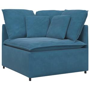 vidaXL Modulaire bank met voetenbank en kussens fluweel blauw
