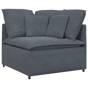 vidaXL Modulaire bank met voetenbank en kussens fluweel donkergrijs