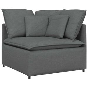 vidaXL Modulaire bank met voetenbank en kussens stof donkergrijs