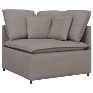 vidaXL Modulaire bank met voetenbank en kussens stof taupe