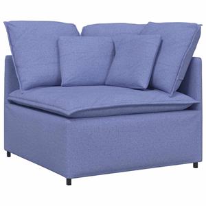 vidaXL Modulaire bank met voetenbank en kussens stof jeans blauw