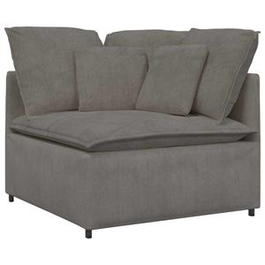 vidaXL Modulaire bank met voetenbank&kussens corduroy stof lichtgrijs