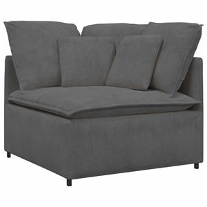 vidaXL Modulaire bank met voetenbank&kussens corduroy stof donkergrijs