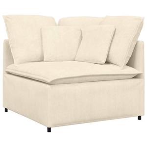 vidaXL Modulaire bank met voetenbank en kussens corduroy stof crème