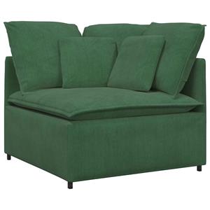 vidaXL Modulaire bank met voetenbank en kussens corduroy jungle groen
