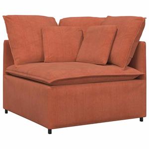 vidaXL Modulaire bank met voetenbank&kussens corduroy stof rood oranje
