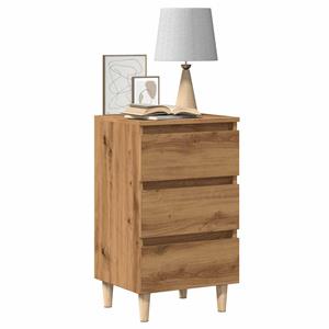 vidaXL Nachtkastje 40x35x69 cm bewerkt hout artisanaal eikenkleur