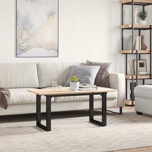 vidaXL Salontafel O-frame 100x50x45 cm massief grenenhout en gietijzer
