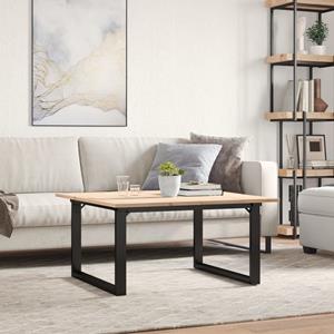 vidaXL Salontafel O-frame 80x80x45 cm massief grenenhout en gietijzer