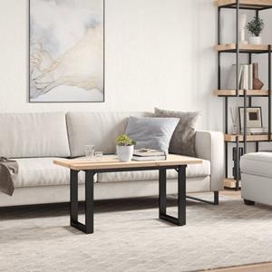 vidaXL Salontafel O-frame 100x50x45,5 cm grenenhout en gietijzer