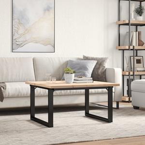 vidaXL Salontafel O-frame 80x80x45,5 cm grenenhout en gietijzer