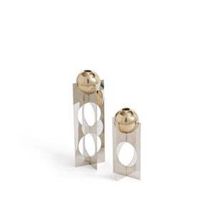 AM.PM Set van 2 kandelaars in aluminium, Esto
