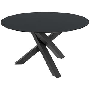 Vega Tafel Gwin; 130x72 cm (ØxH); Tafelblad antraciet, frame zwart; rond