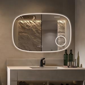 Saniclear Shave Deens ovale spiegel 100x65cm met verlichting, verwarming en vergrootglas