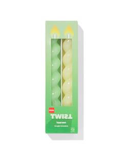 HEMA Korte Huishoudkaars Ø2.2x20cm Gedraaid Groen - 2 Stuks (groen)