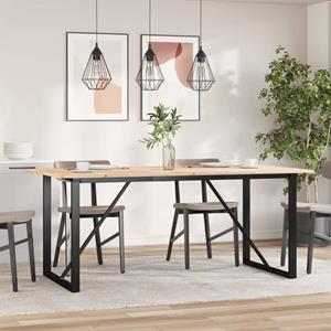 vidaXL Eettafel O-frame 180x90x75 cm massief grenenhout en gietijzer