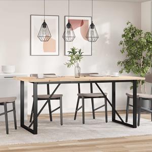 vidaXL Eettafel O-frame 180x90x75,5 cm massief grenenhout en gietijzer