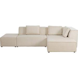 Kare Design Kare Hoekbank Infinity Ottomane Cord Cream Right