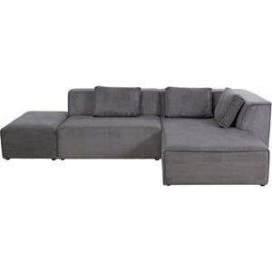 Kare Design Kare Hoekbank Infinity Ottomane Cord Grey Right